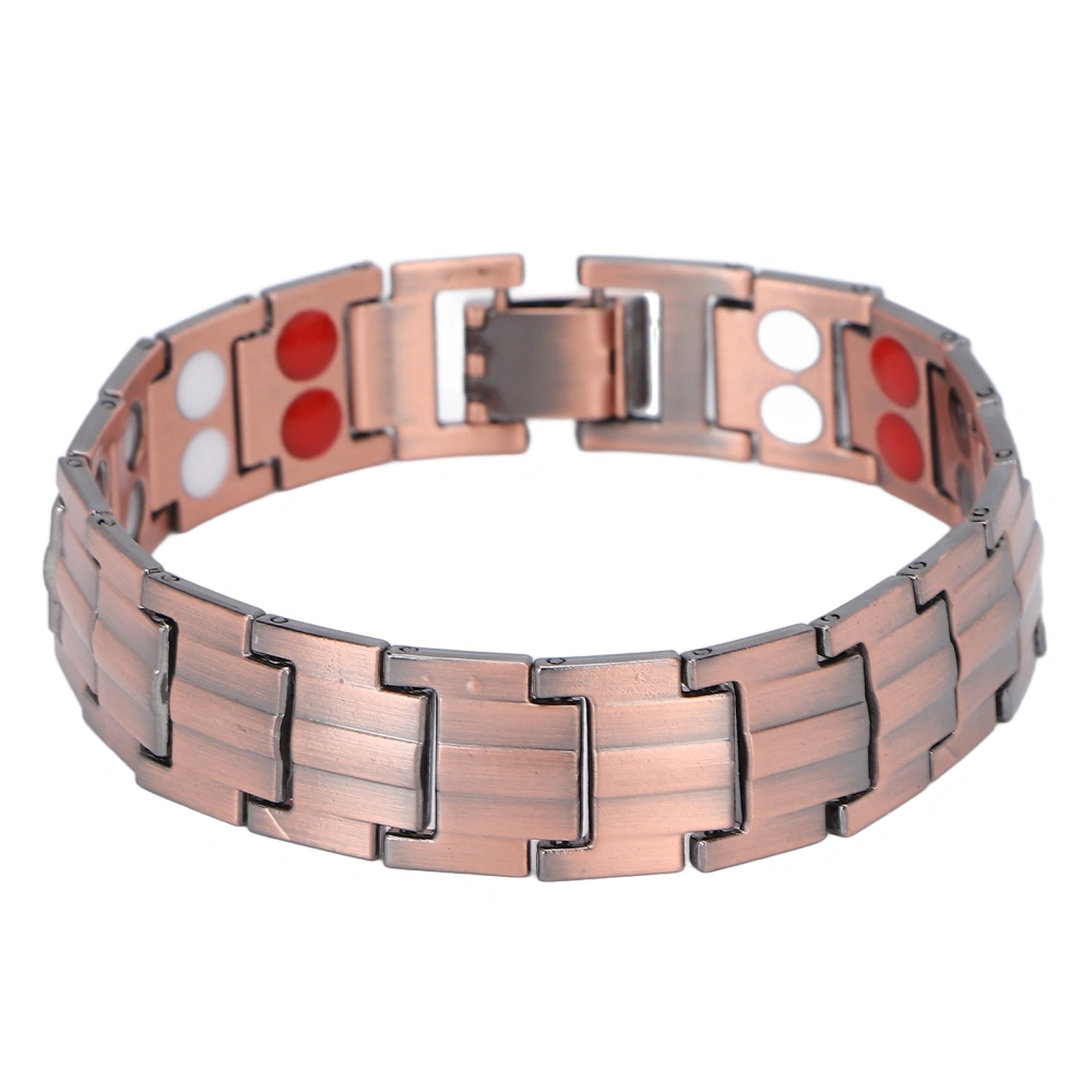 Titanium Steel Magnet Bracelet Men Women Pain Relief Magnetic Therapy Bracelet Jewelry Gift (Bronze)