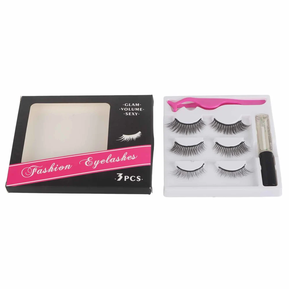 3 Pair Self Adhesive False Eyelashes Without Glue Reusable Long Extension Eyelashes Waterproof Self Adhesive Eyelashes No Liner Or Glue Required