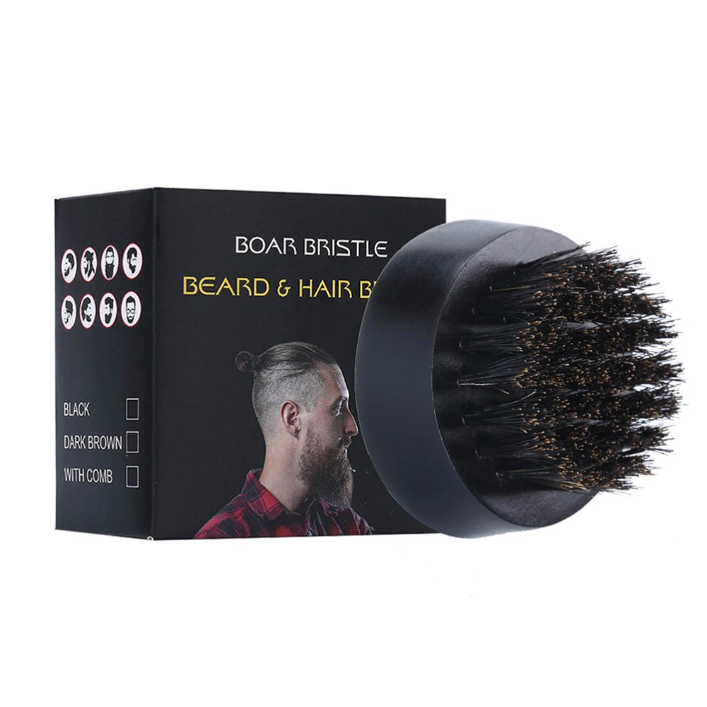 Beard Brush for Men Boar Bristles Beard Brush Small and Round Beard Grooming Brush Mustache Comb Men Hair Comb