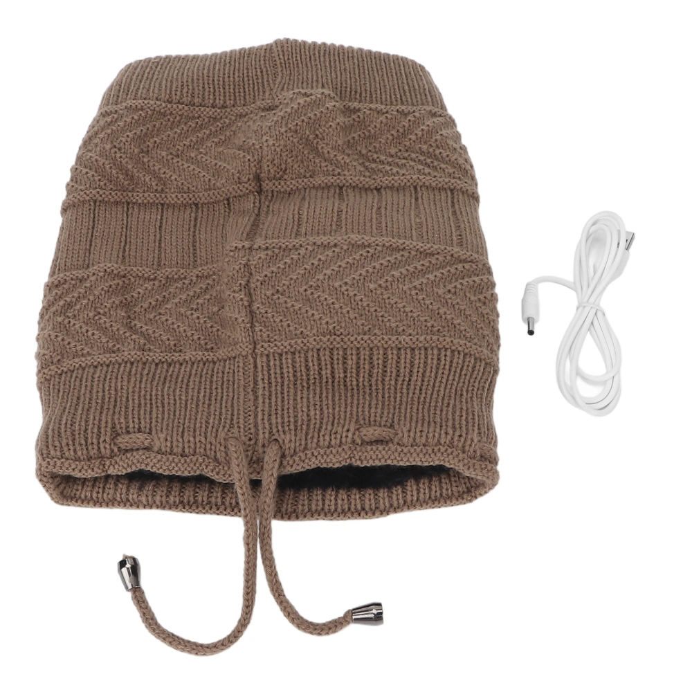 Electric Heated Hat Circle Loop Scarf Knitted Dual Purpose Keep Warming USB Charging Beanie Hat