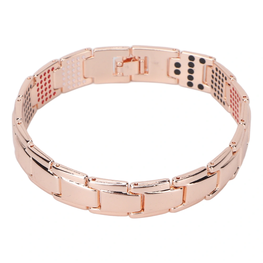 Fashionable Magnetic Therapy Bracelet Slimming Titanium Steel Unisex Magnetic BraceletRose Gold