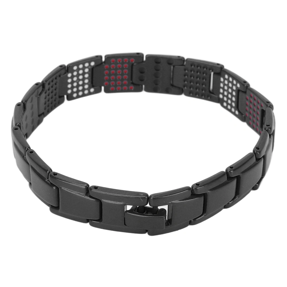 Fashionable Magnetic Therapy Bracelet Slimming Titanium Steel Unisex Magnetic BraceletBlack