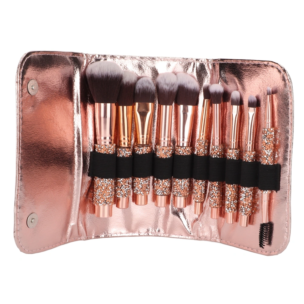 10pcs Makeup Brush Set Soft Brush Hair Loose Powder Eye Shadow Eyebrow Brushes with Storage Bag