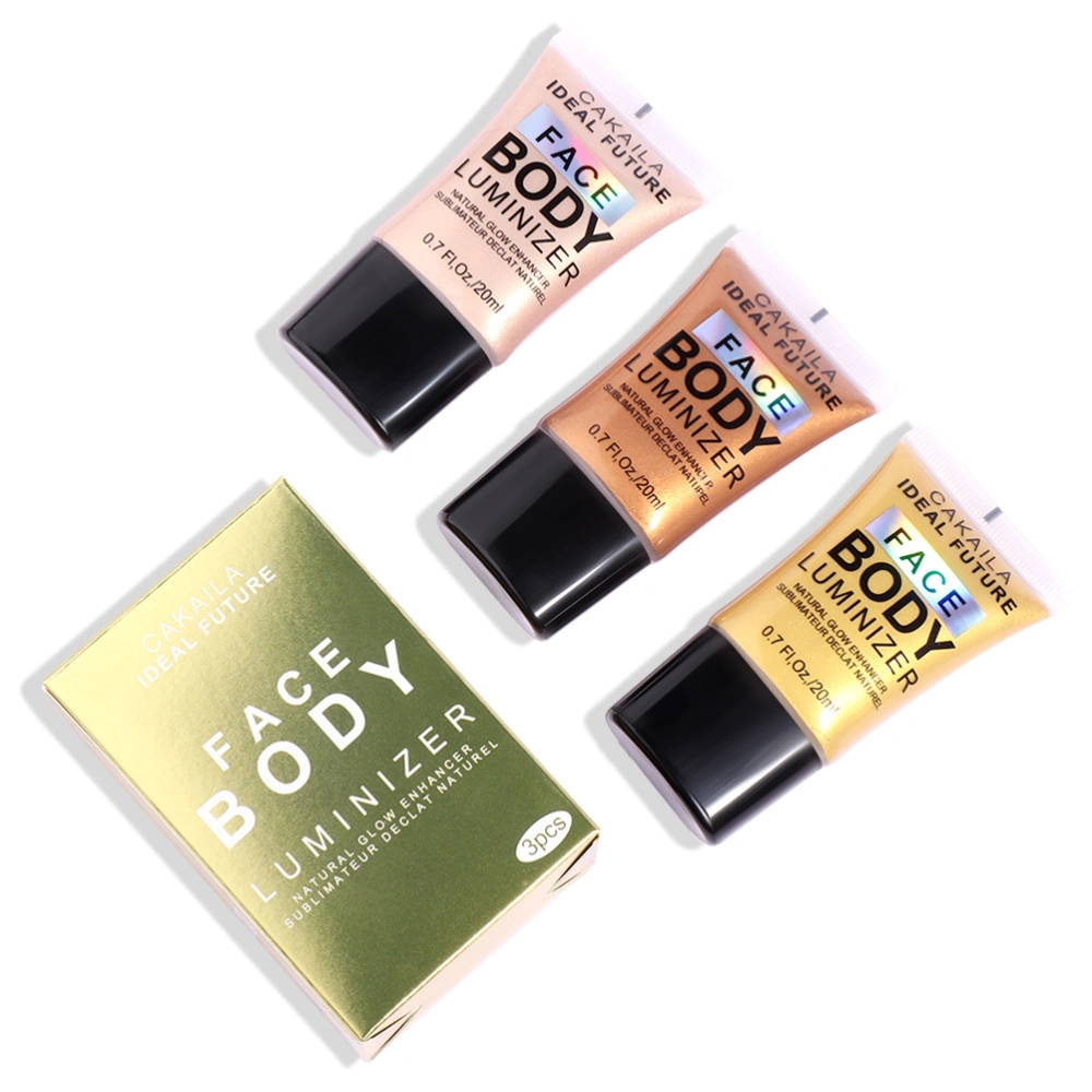 3 Colors Body Luminizer Makeup Liquid Highlighter Face Body Illuminator Shine Liquid Makeup