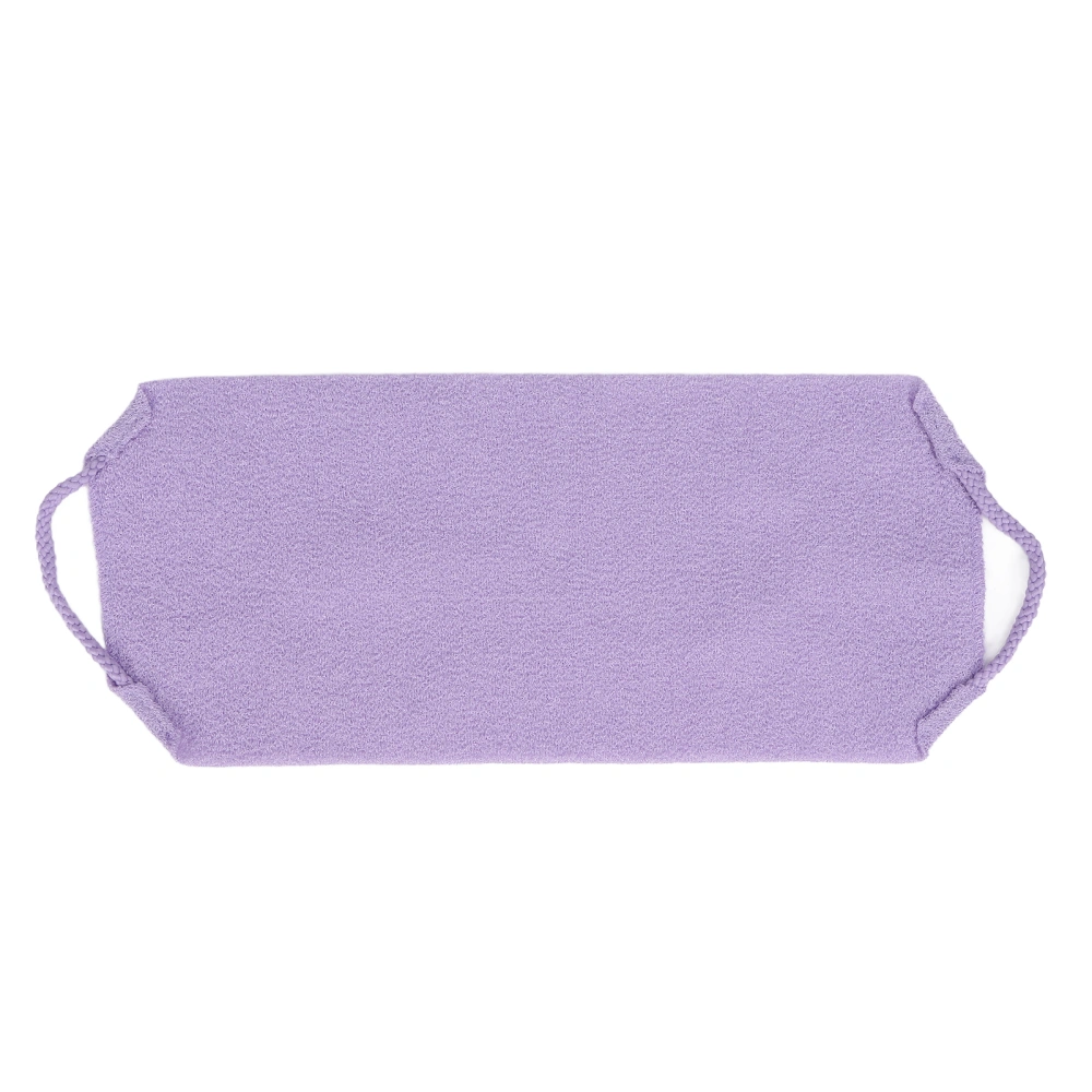 Back Scrubber Portable Cleansing Massage Exfoliating Washcloth Strap with Handles for Family Members Purple