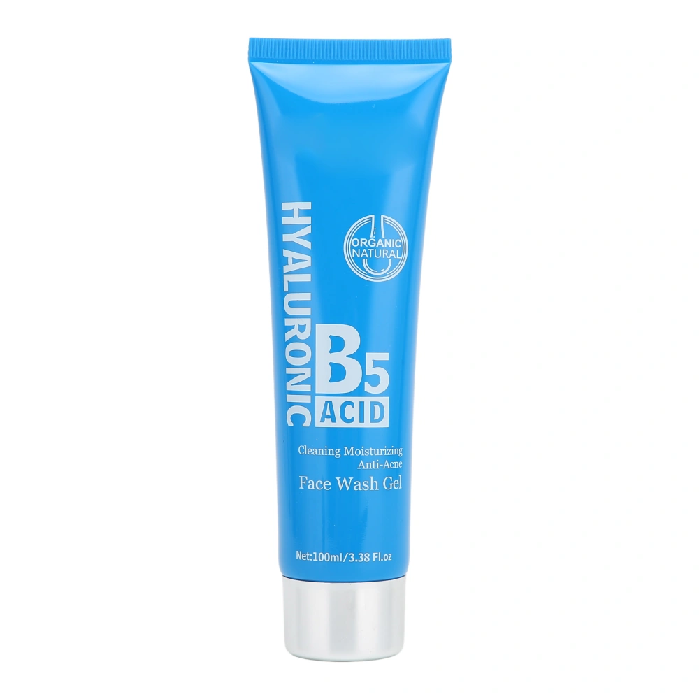 Hyaluronic Acid B5 Face Wash Gel Moisturizing Oil Control Facial Cleanser for Skin Care 100ml