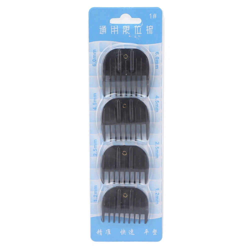 4pcs Hair Clipper Guides Combs Professional Hair Trimmer Guard Combs for Universal ClippersBlack