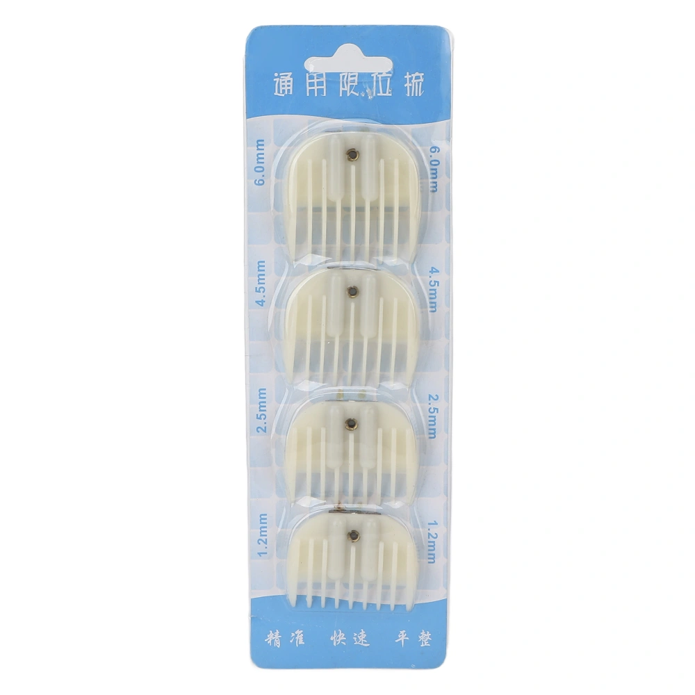 4pcs Hair Clipper Guides Combs Professional Hair Trimmer Guard Combs for Universal ClippersWhite