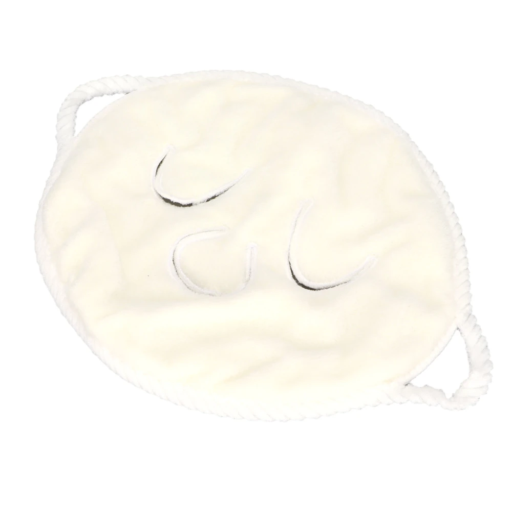 Facial Towel Soft Coral Fleece Hot Compress Reusable Face Skin Care Towel for Beauty Salon Use 3 Holes Ear Hanging