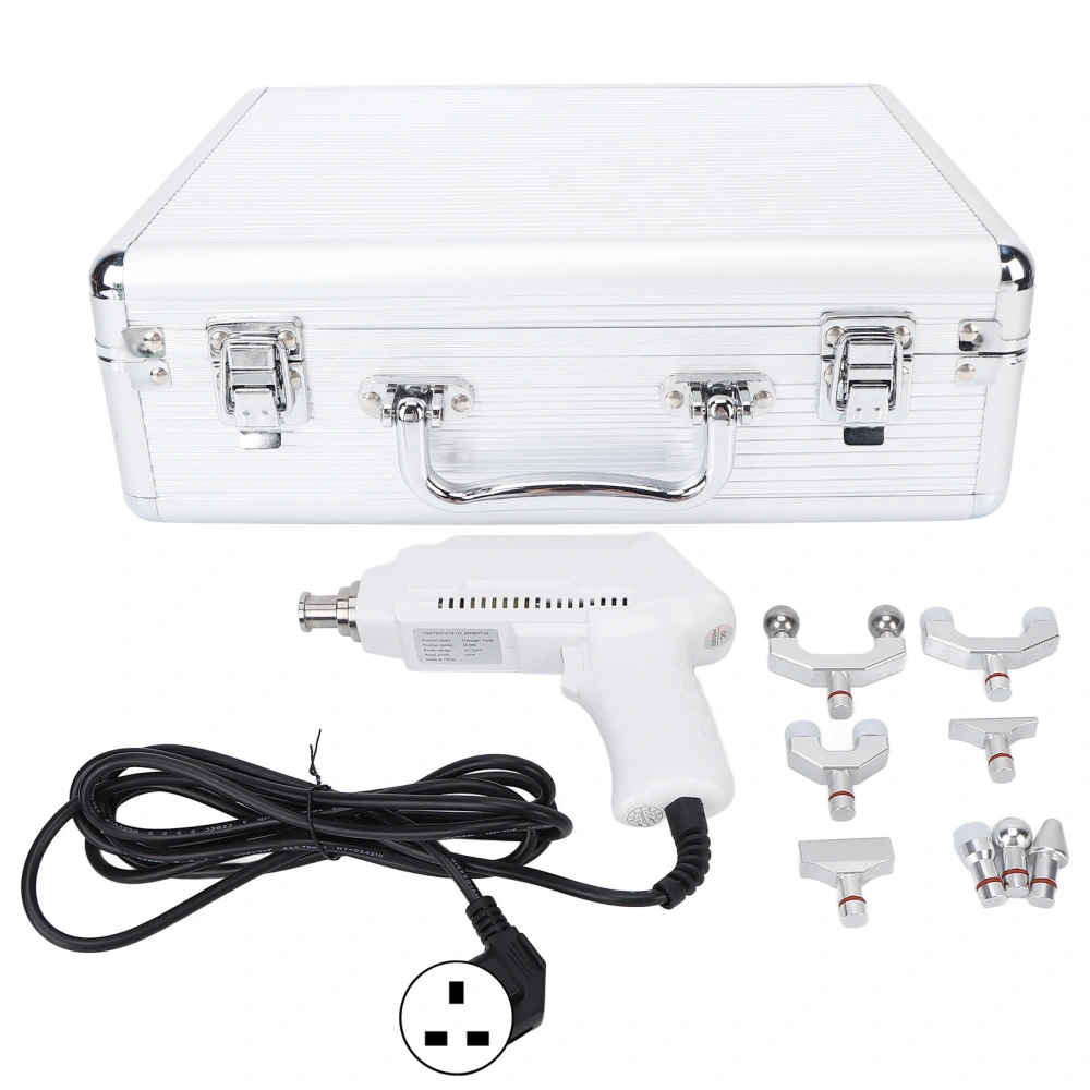 Electric Spine Chiropractor 9 Gears Adjustable Impulse Massager Gun Chiropractic Adjustment Tool WhiteUK Plug 220V