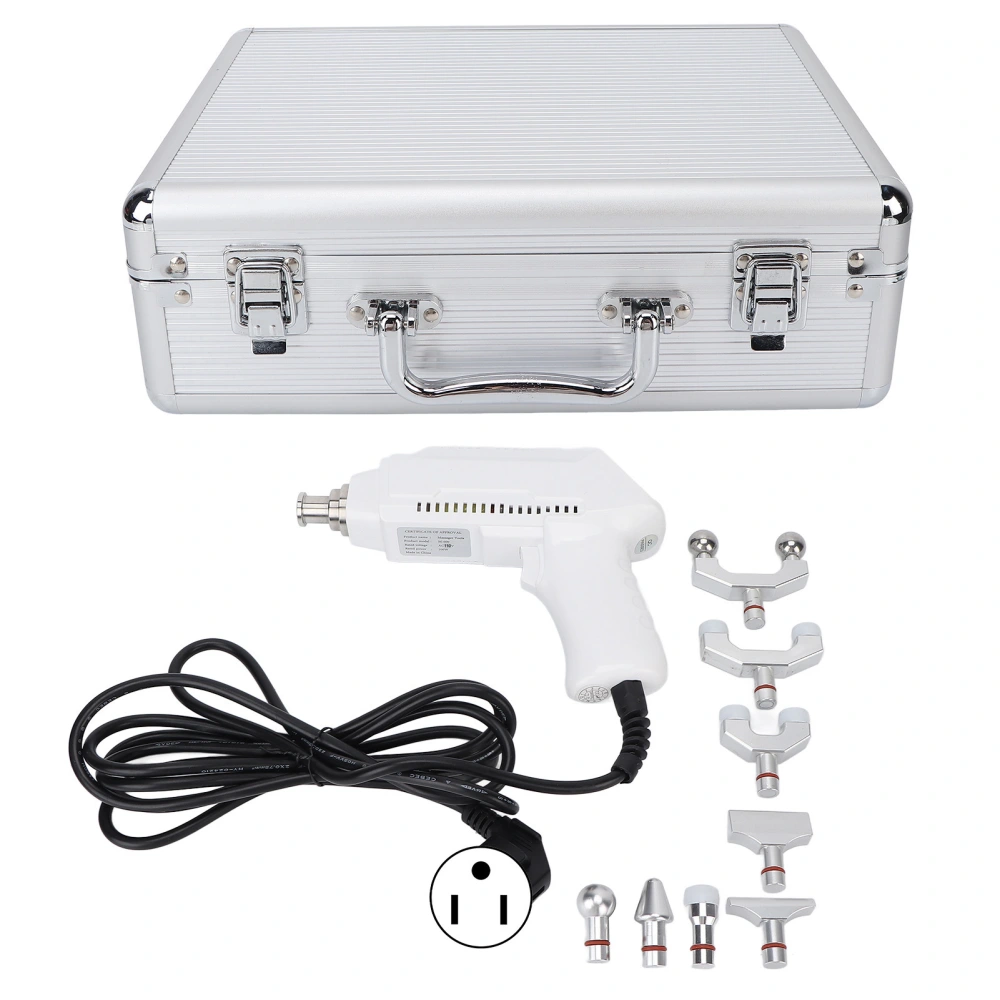 Electric Spine Chiropractor Adjustable 6 Gears Corrector Massager Gun Chiropractic Tool WhiteUS Plug 110V