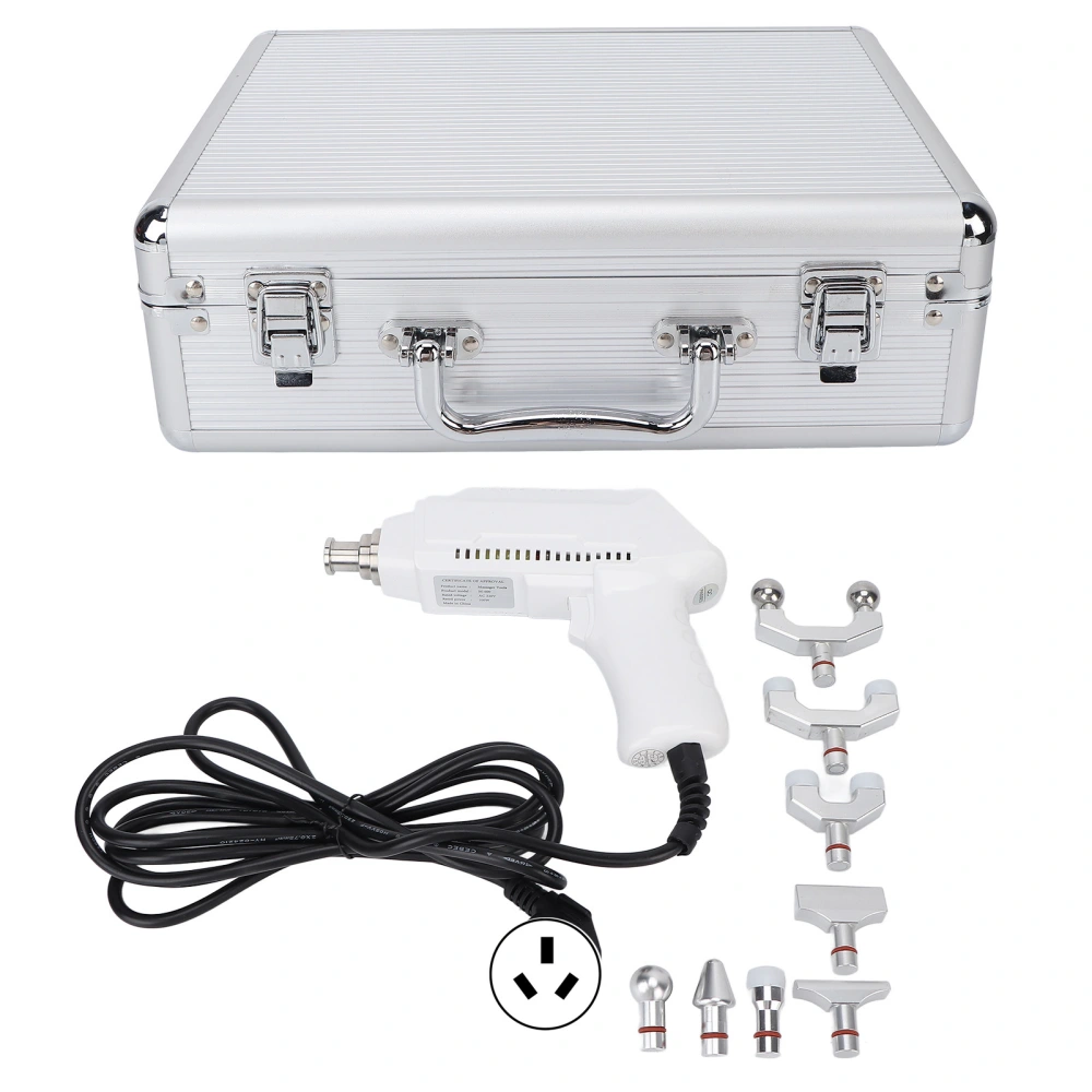 Electric Spine Chiropractor Adjustable 6 Gears Corrector Massager Gun Chiropractic Tool WhiteAU Plug 220V