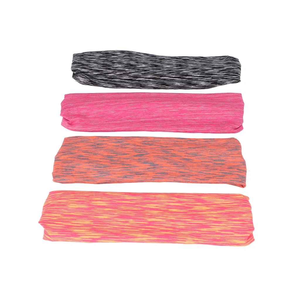 4Pcs Wide Headbands Various Colors Available Elastic Band Design Breathable Exercise Hair Band for Sports DecorationTZ78-3