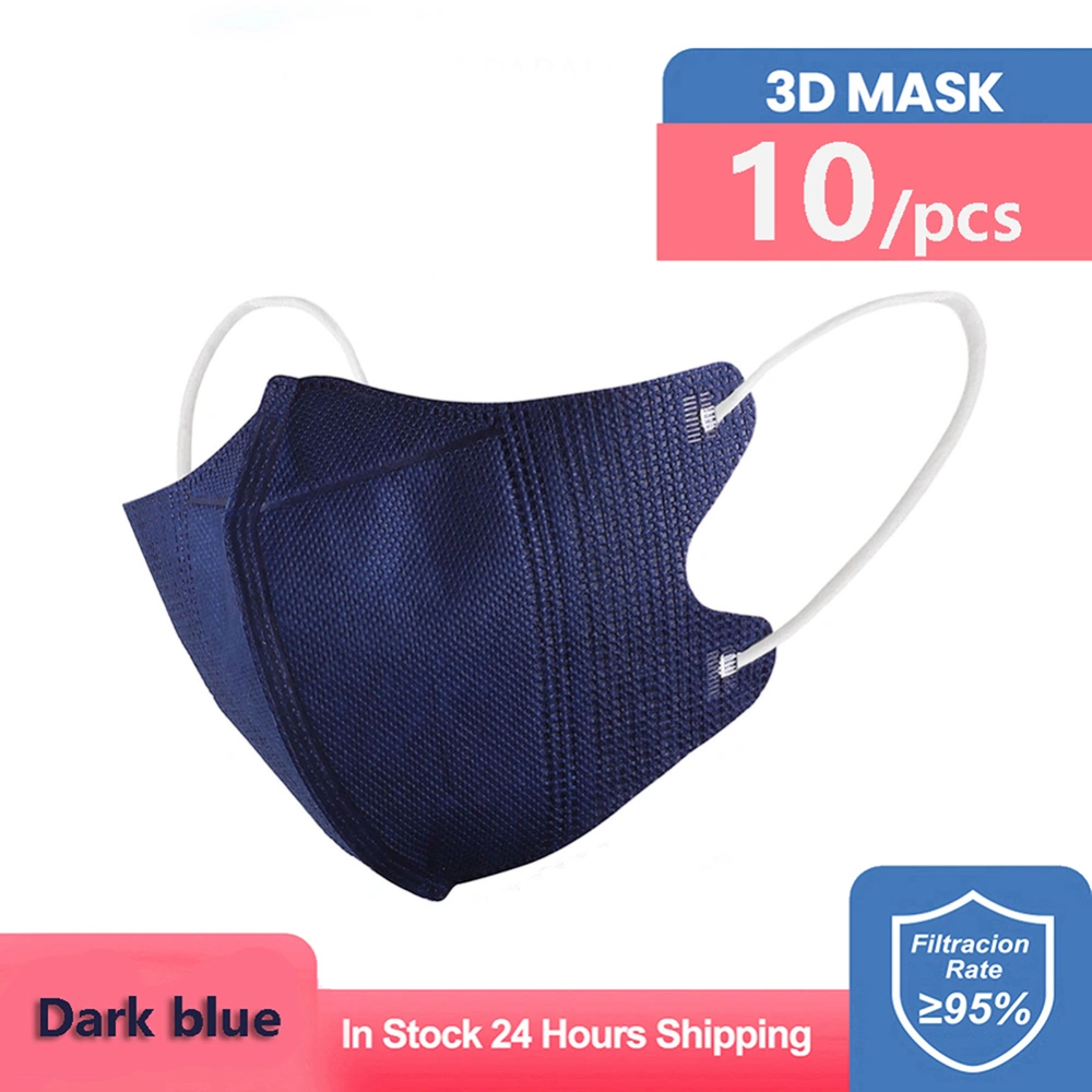 50pcs Disposable Face Cover 3d Face Cover For Adults Navy Blue