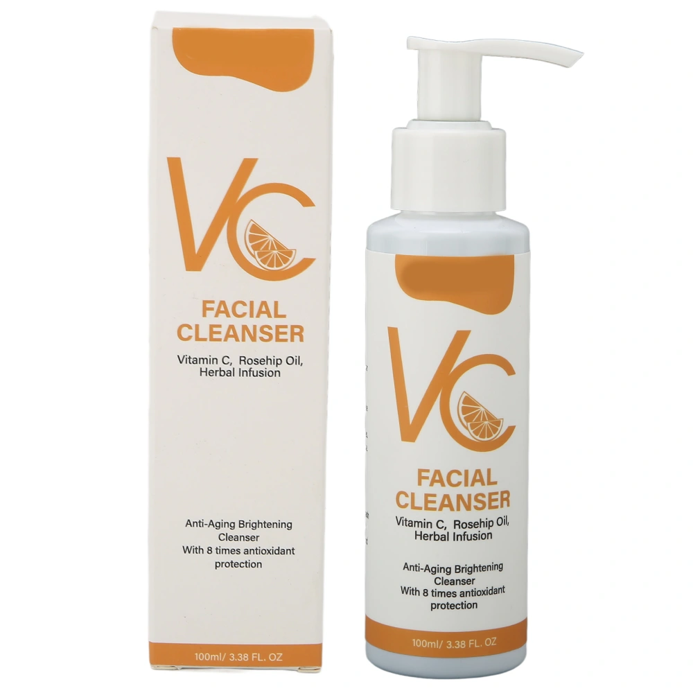 Vitamin C Facial Cleanser Deep Cleaning Skin Tone Brightening Face Wash Cleanser 100ml