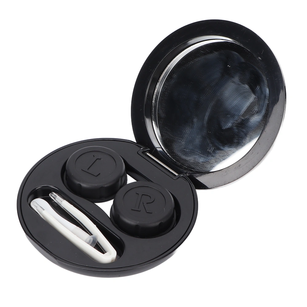 Contact Lens Case Kit Small Portable Beautiful Practical Left Right Marking Contact Lens Case with Mirror for Travelling