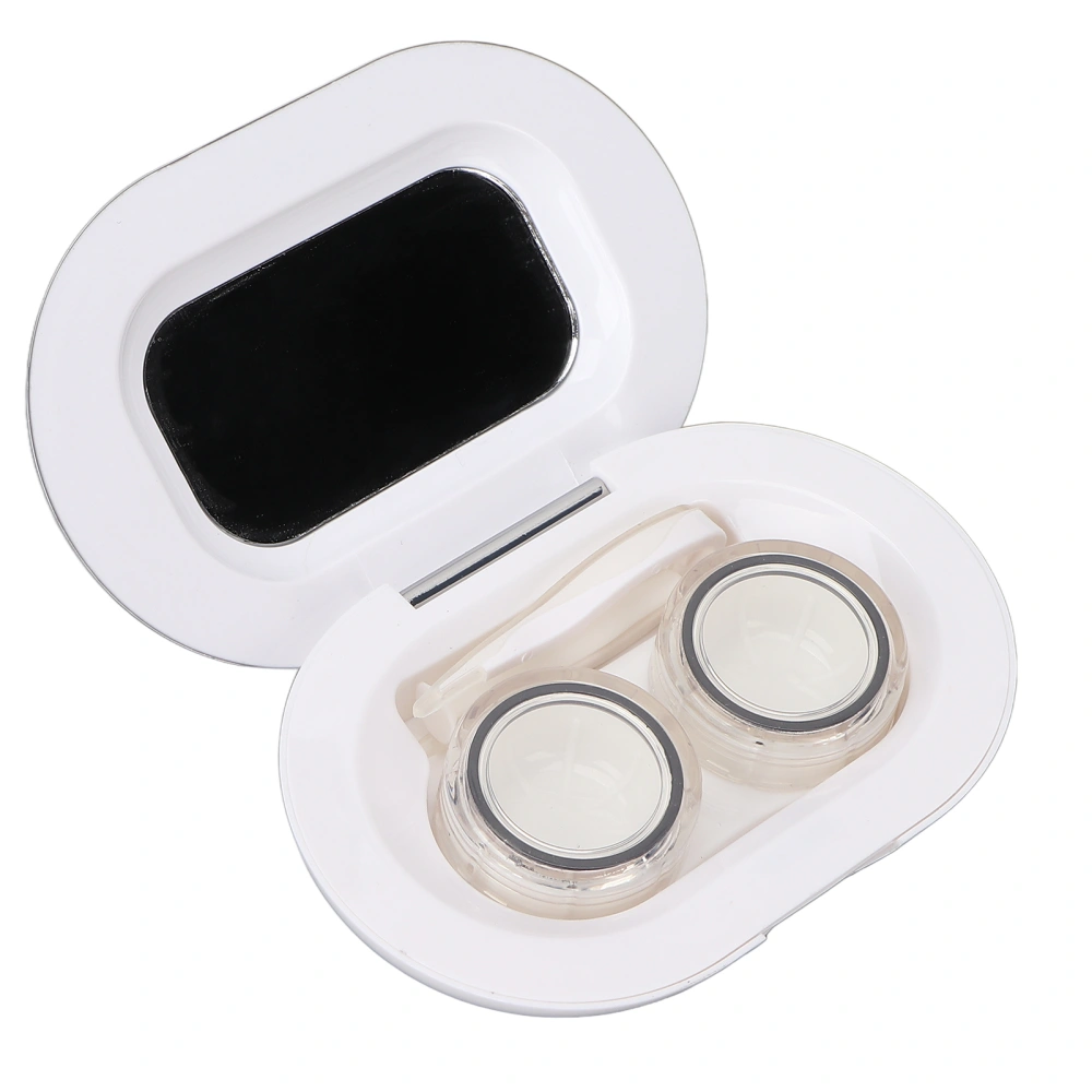 Contact Lens Case Men Women Simple Elegant Cosmetic Contact Lenses Box Holder with Tweezers Applicator