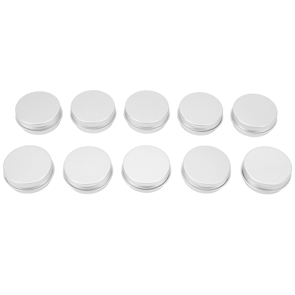 10pcs Aluminum Tins Cans Round Shaped Screw Thread Lids Candles Clay Storage Jars Containers15ml