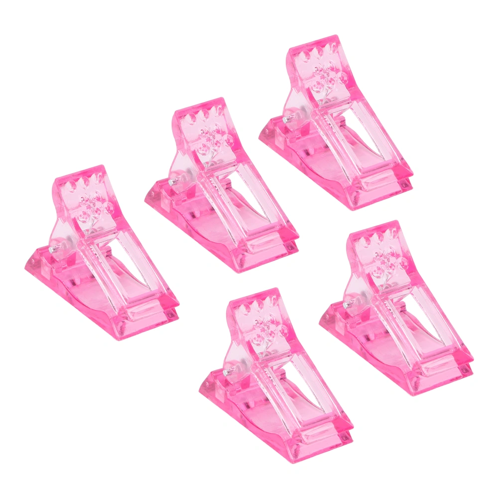 5pcs Nail Tips Clip Professional Acrylic Home Salon Portable DIY Nail Extension Clip Nail Art ToolPink