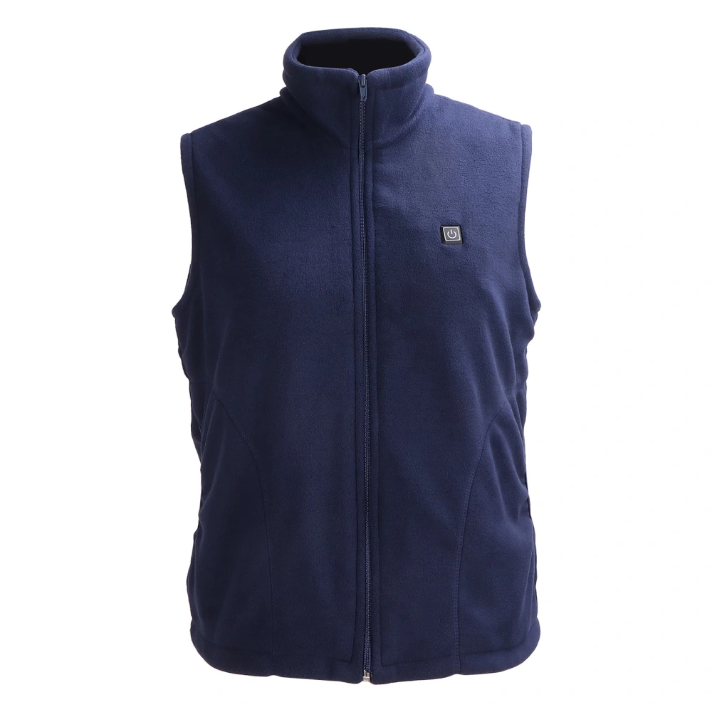 Heated Vest Fashionable 3 Gears Temperature Adjustable Electric Heating Waistcoat for Outdoor Activity BlueL