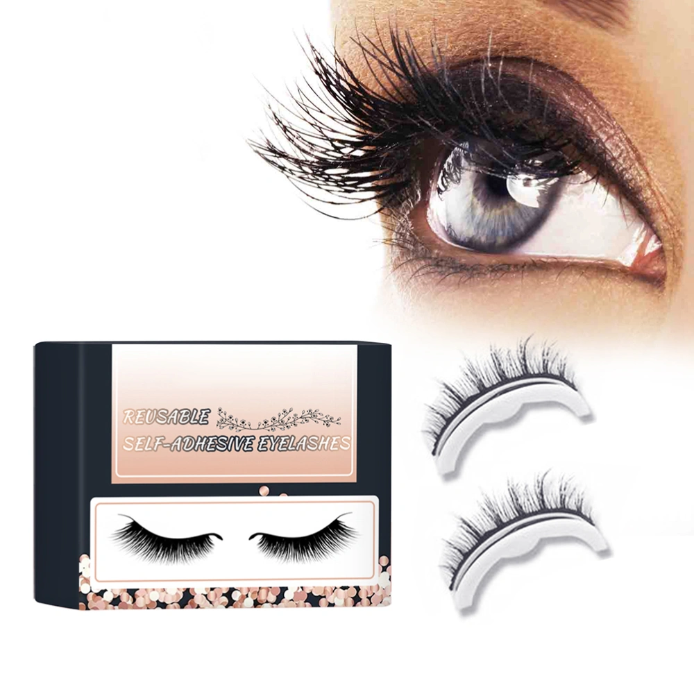 Reusable Self Adhesive Eyelashes without Glue Natural Fluffy False Eyelashes Long Extension Eyelashes