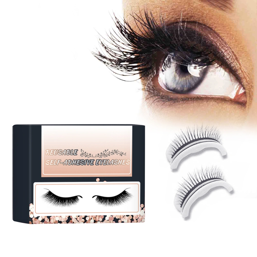 Reusable Self Adhesive Eyelashes without Glue Natural Fluffy False Eyelashes Long Extension Eyelashes