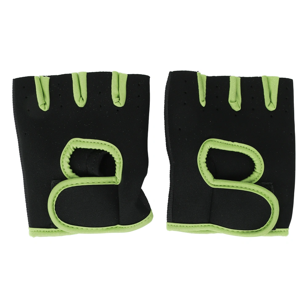 Breathable Fingerless Workout Gloves Skid Resistance Adjustable Wrist Support Gear GreenXL