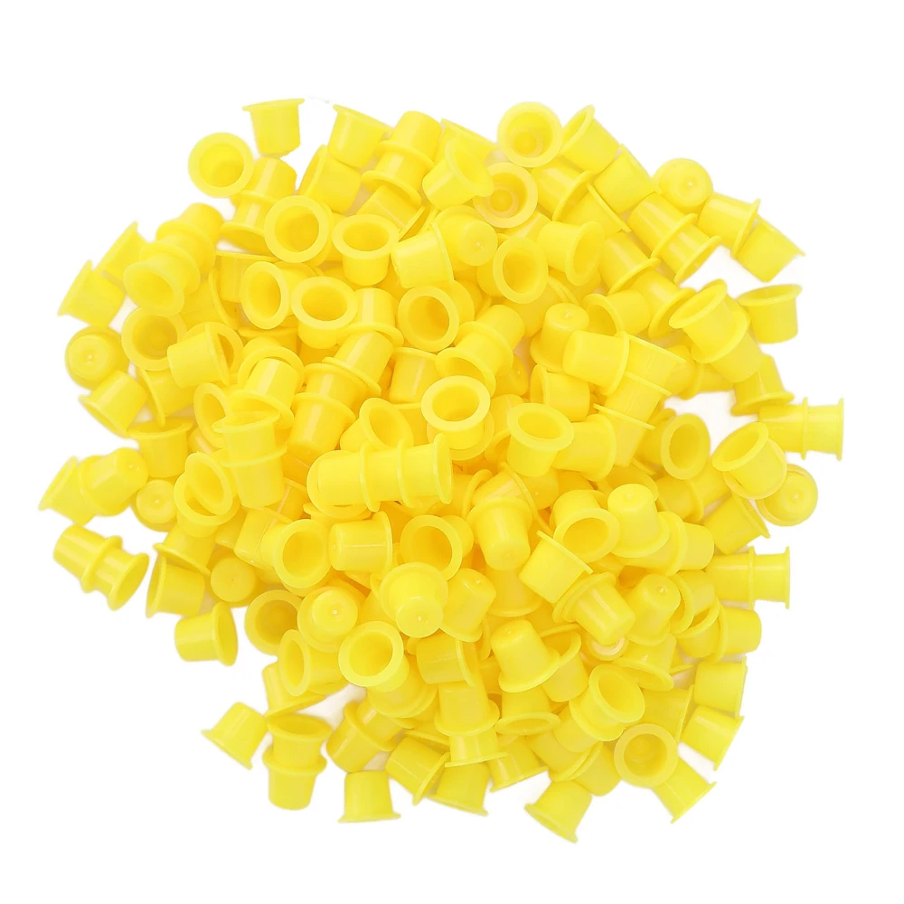 1000pcs Tattoo Ink Cups Disposable Microblading Pigment Cup Tattoo Supplies Yellow Without Cup HolderL