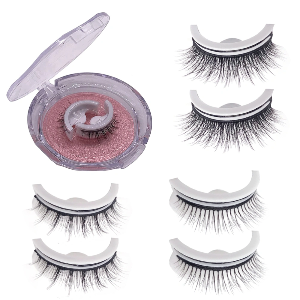 3 Pairs Self Adhesive Eyelashes No Glue Reusable Long Volume Eyelashes Extensions Natural Look Gift for Women