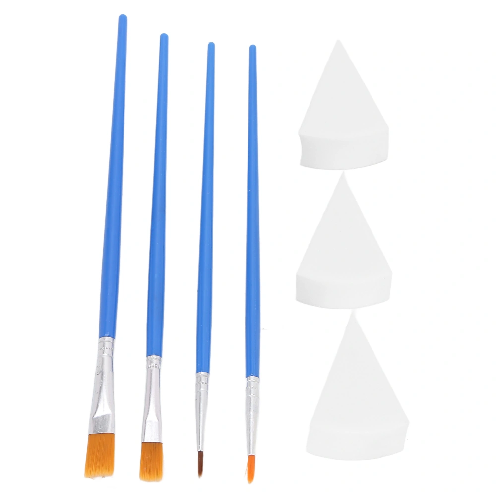 Body Painting Brushes Set Smoothing Handle Acrylic Oil Watercolor Drawing Supplies with Sponges