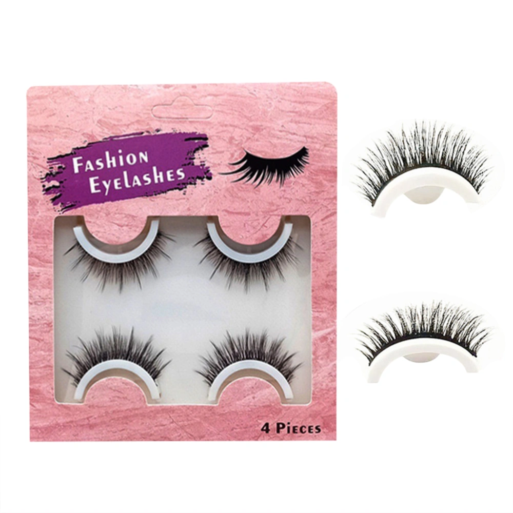 2 Pair Self Adhesive Eyelashes Without Glue Reusable Natural Fluffy False Eyelashes Long Extension Eyelashes Makeup Thick Fake Eyelashes