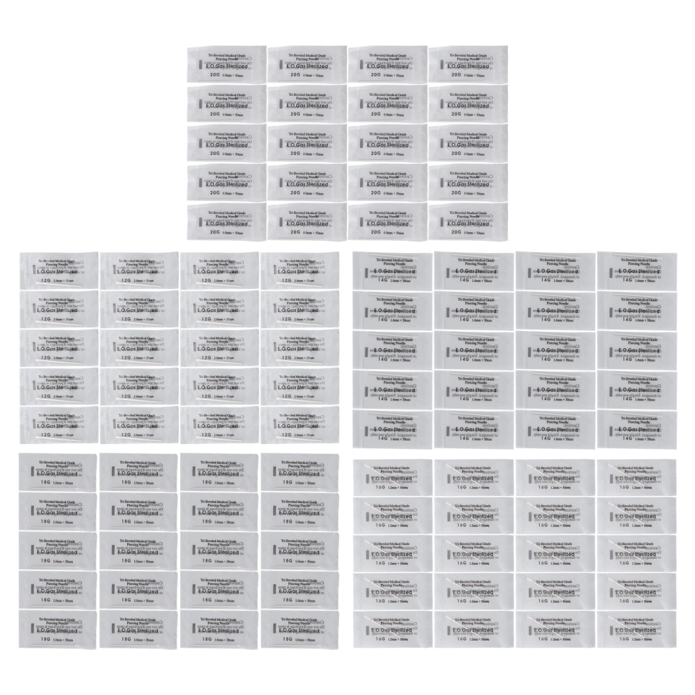 100pcs Multifunctional Body Piercing Needles Stainless Steel Disposable Ear Piercing Needle