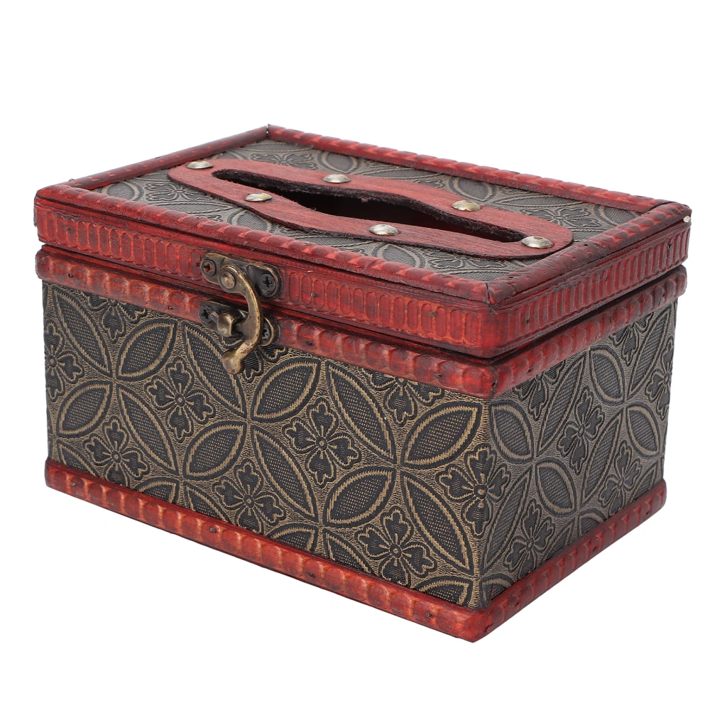 Wooden Tissue Box Retro Beautiful Decorative Paper Towel Storage Case for Massage Shop Home Hotel