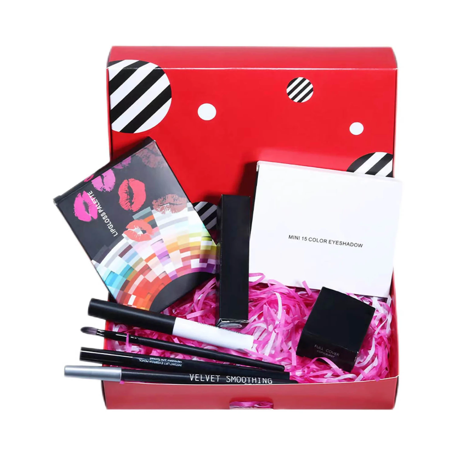 Make Up Gift Set Cosmetic Starter Kit for Women Girls Make Up Palettes for Face Eyes and Lips with Cosmetic Bag