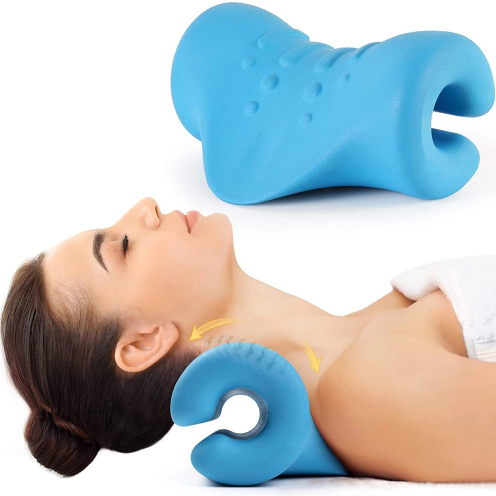 Neck Stretcher Support Pillow C Curvature Cervical Spine Traction Support Massage Pillow for Neck and Shoulder Relaxation