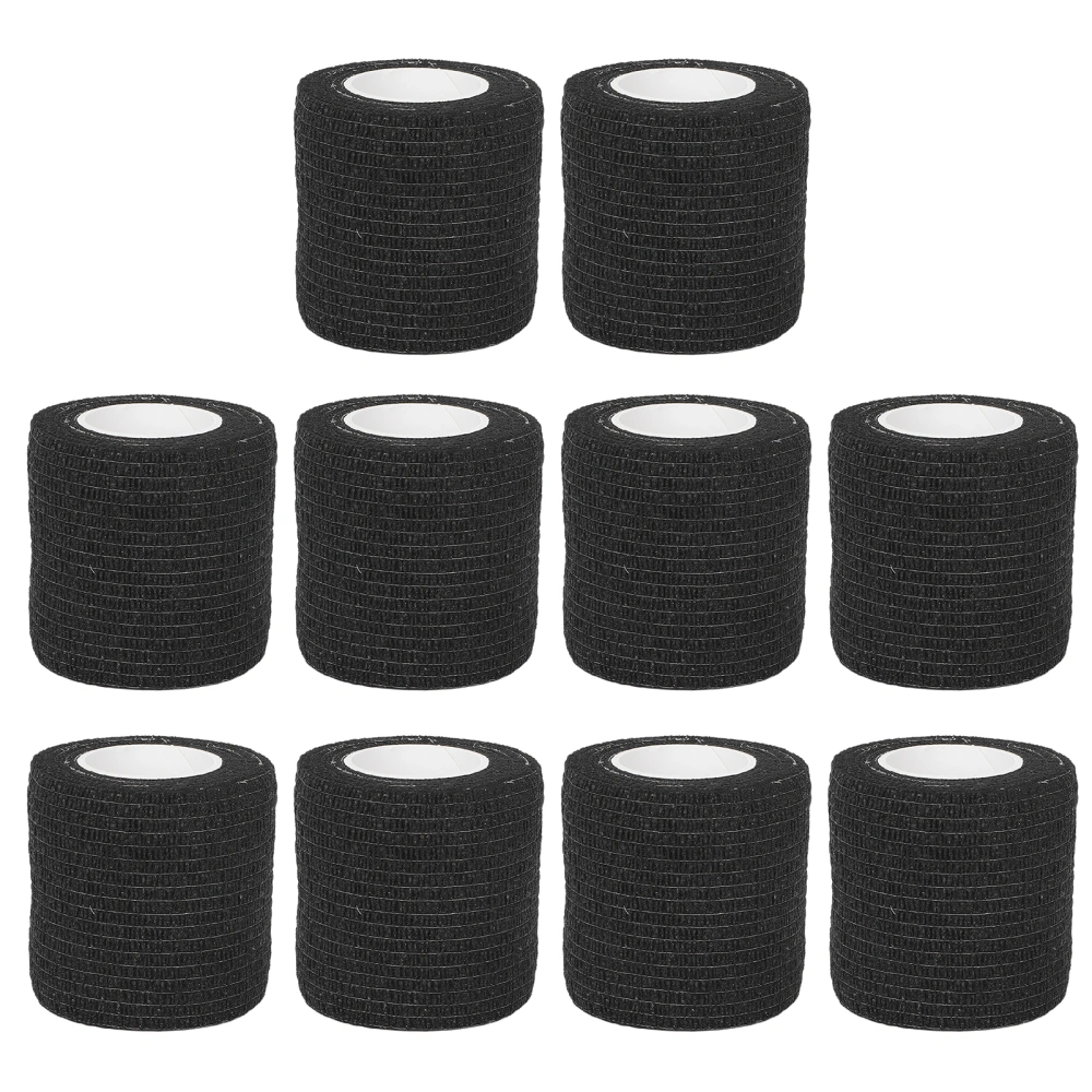 10Pcs Self Adhesive Bandage Wrap Multifunction Disposable Shockproof Anti Slip Tattoo Handle StrapBlack