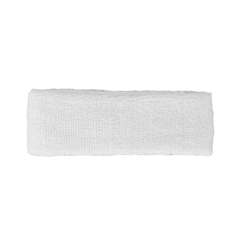 Sweat Absorbing Fitness Headband Elastic Polyester Cotton Headband for Sports RunningWhite