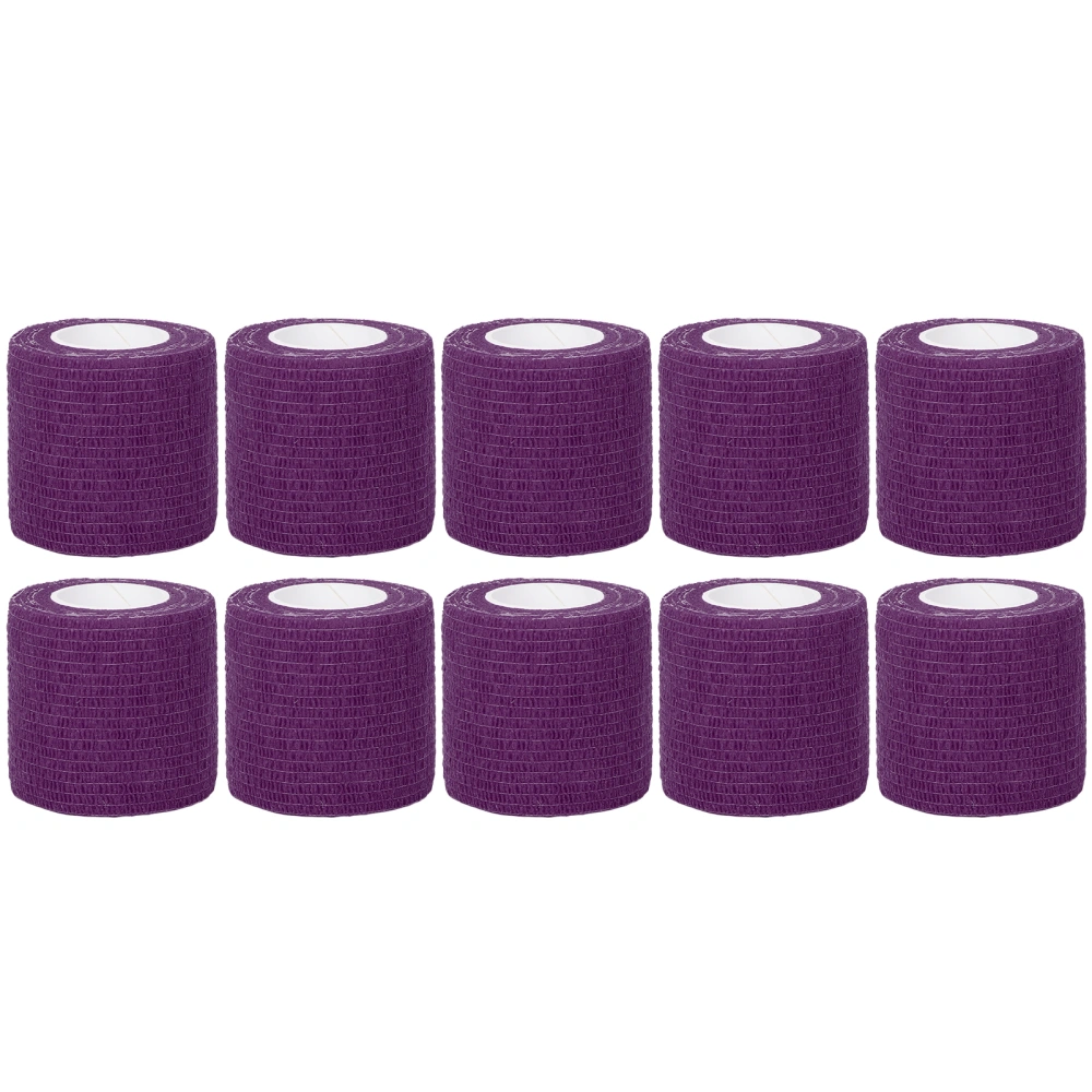 10Pcs Multifunction Disposable Self Adhesive Elastic Bandage Shockproof Anti Slip Tattoo Handle StrapsPurple