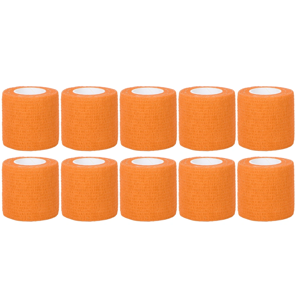 10Pcs Multifunction Disposable Self Adhesive Elastic Bandage Shockproof Anti Slip Tattoo Handle StrapsOrange