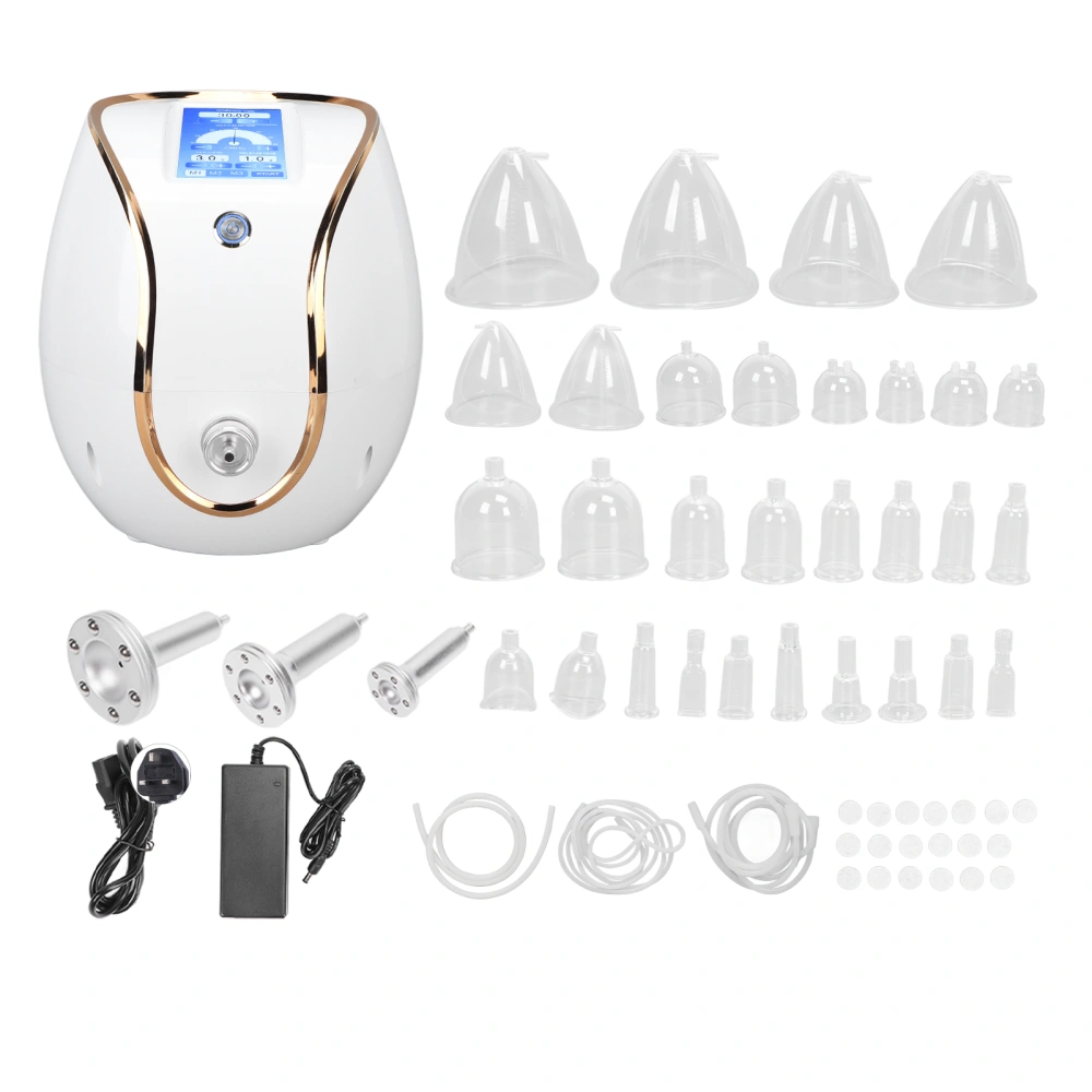 Vacuum Breast Massage Machine Professional Face Body Shaping Cupping Therapy Beauty Instrument (100‑240V)UK Plug