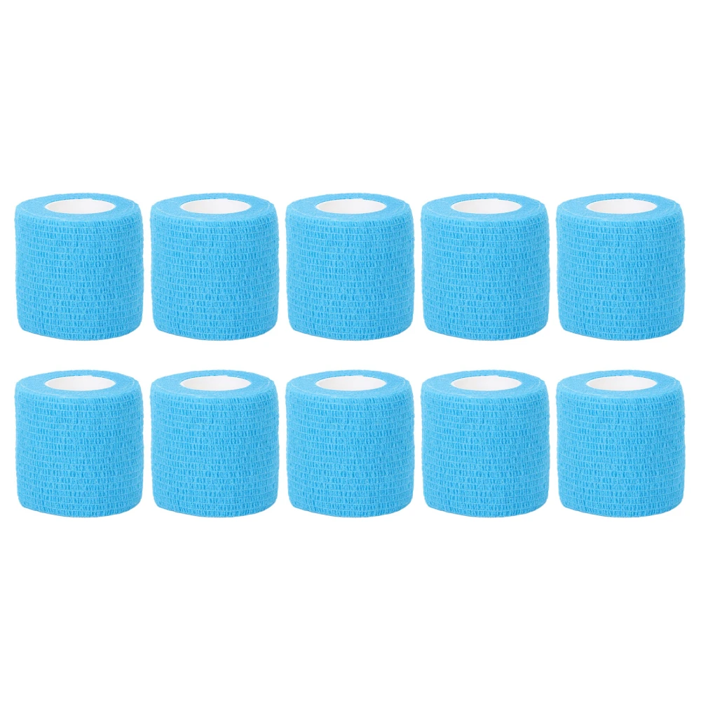 10Pcs Self Adhesive Elastic Bandage Multifunctional Disposable Shockproof Antislip Tattoo Handle TapeSky Blue