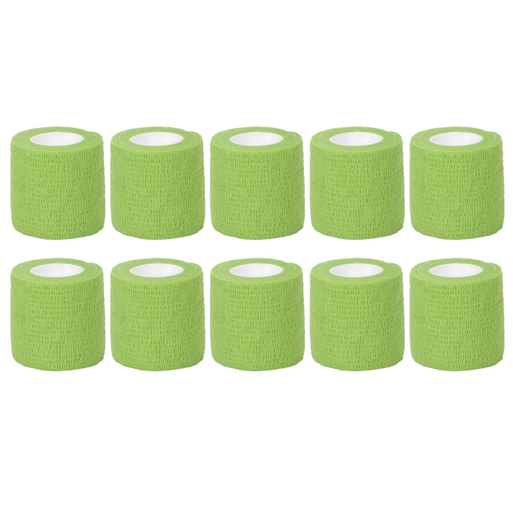 10Pcs Self Adhesive Elastic Bandage Multifunctional Disposable Shockproof Antislip Tattoo Handle StrapGrass Green