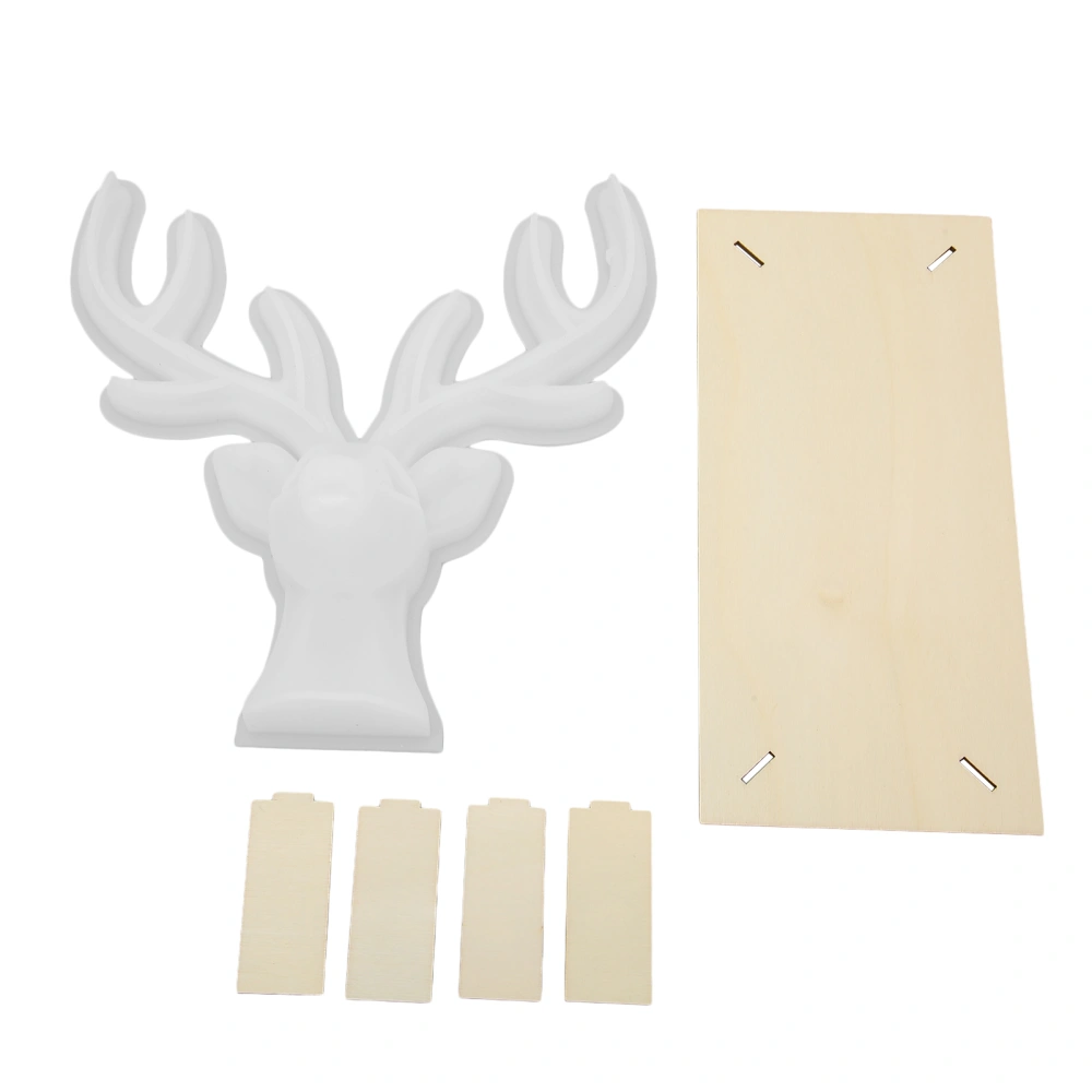 Deer Shaped Silicone Mold Reusable DIY Epoxy Resin Casting Ornament Mold with Board for Beauty Salon