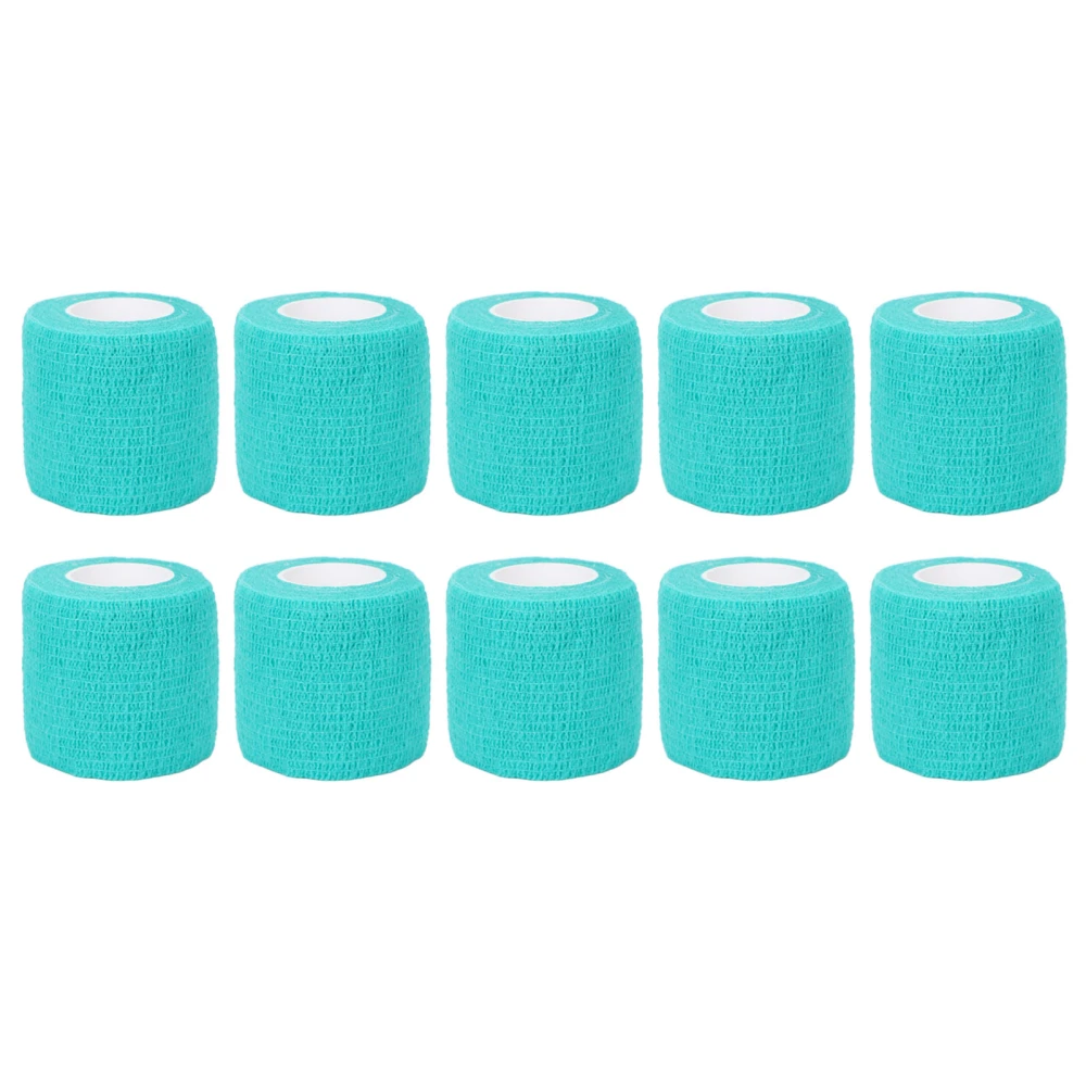 10Pcs Self Adhesive Elastic Bandage Multifunctional Disposable Shockproof Antislip Tattoo Handle StrapGreen