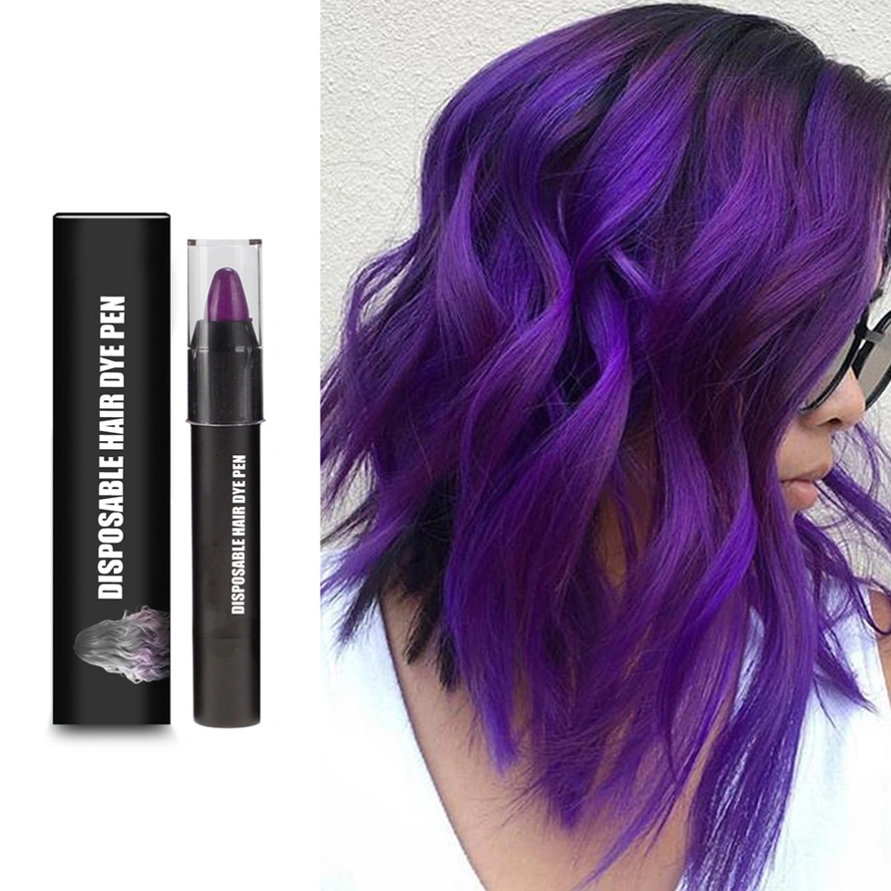 One time Hair Dye Pen Natural Temporary Hair Chalk Pen Crayon Home Salon Washable Long Lasting Lipstick Shape Hair Dye Pencil