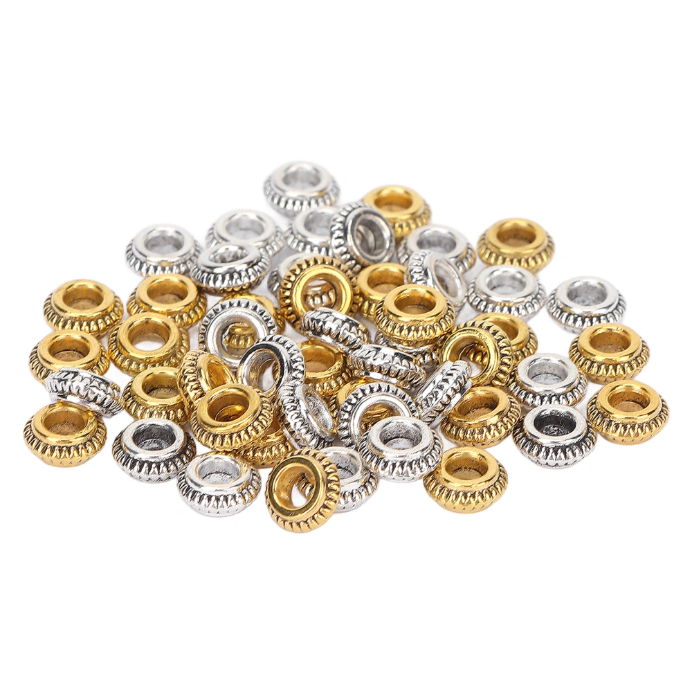 50pcs Zinc Alloy Hair Dreadlocks Rings Gold Silver Hair Beard Decoration Rings DIY Jewelry Accessories