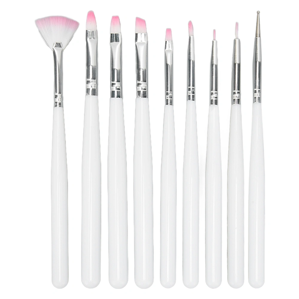 9pcs Paint Brushes Set Plastic Handle Acrylic Oil Watercolor Drawing Supplies for Body Painting