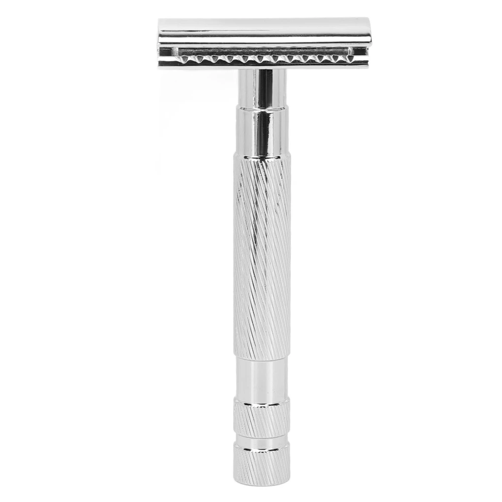 Safety Razor Vintage Style Accurate Smooth Safe Durable Nonslip Ergonomic Design Double Edge RazorSilver