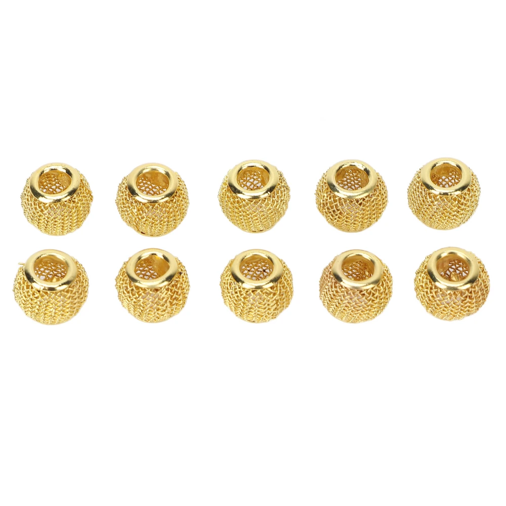 10pcs Beard Beads Metal Hollow Quick Hair Beard Dreadlocks for Hair Braids ExtensionsGold