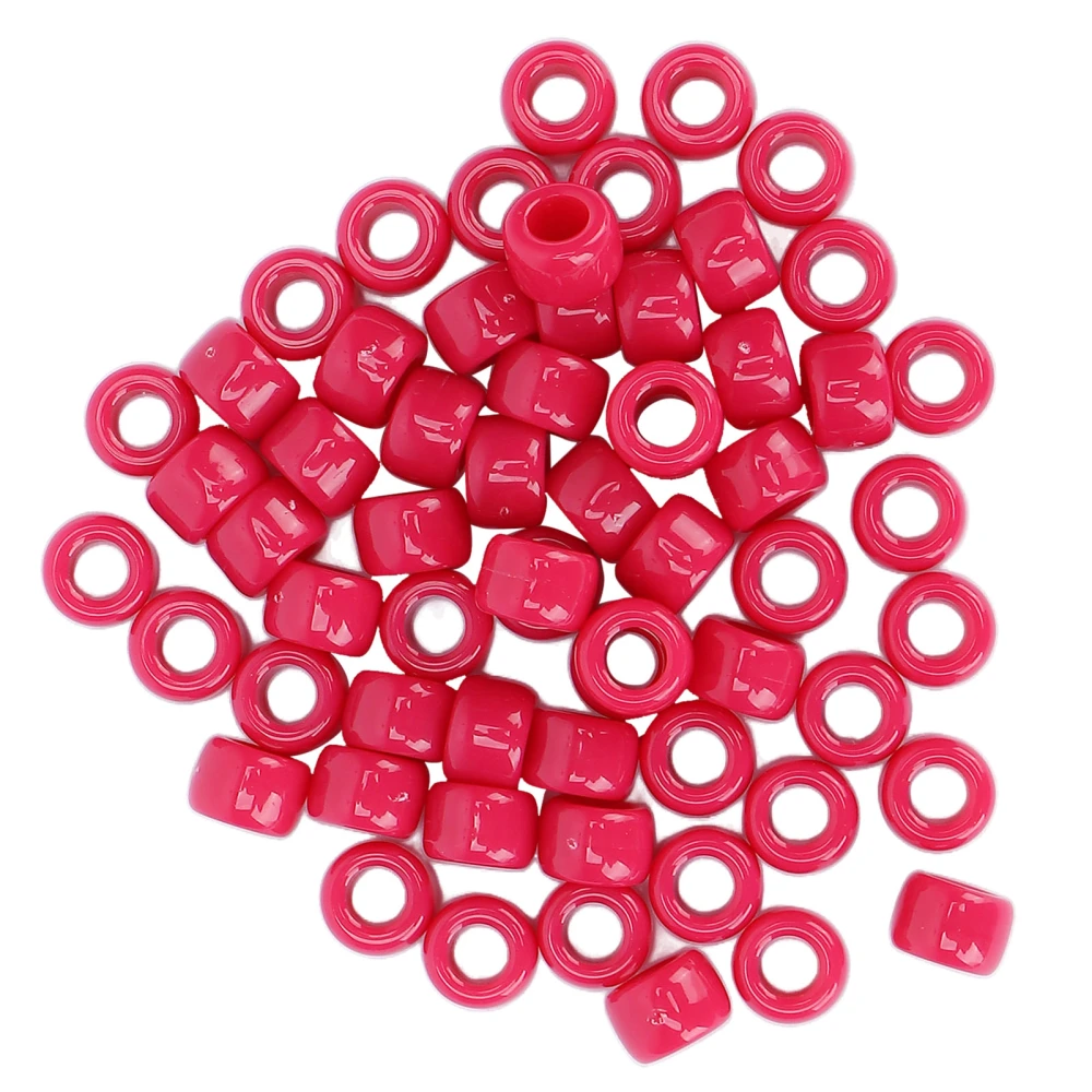 100pcs Plastic Beads DIY Craft Beard Spacer Seed Bead Supplies Kit for Jewelry Bracelets MakingRose Red